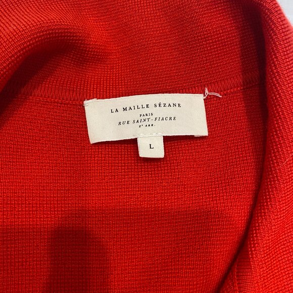 Sézane Betty Cardigan Coral Red - Picture 4 of 6